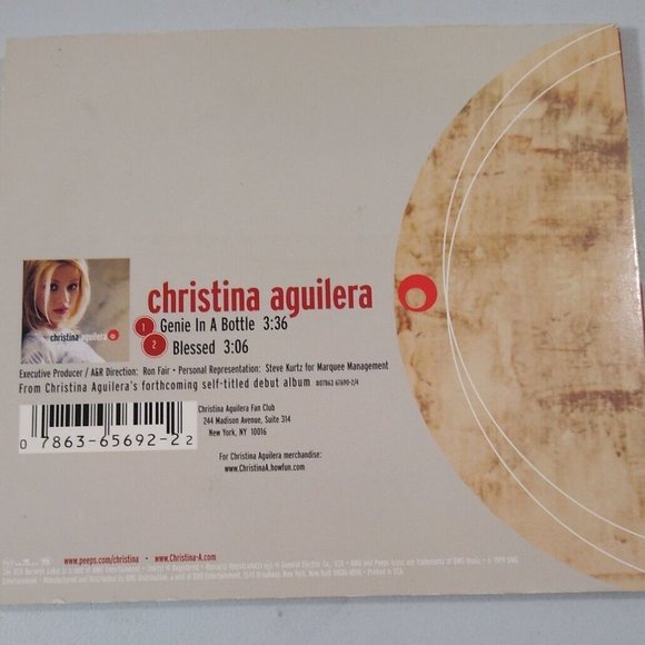 Genie in a Bottle [US] [Single] by Christina Aguilera (CD, Jun-1999, RCA). - Picture 3 of 3